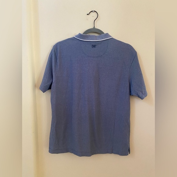 VINTAGE CUTTER AND BUCK WOMENS CORVETTE EMBROIDERED V NECK POLO BLUE HEATHER - Picture 6 of 6